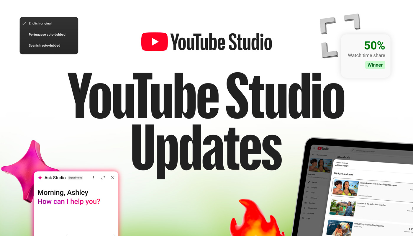 YouTube Studio dashboard interface 2026
